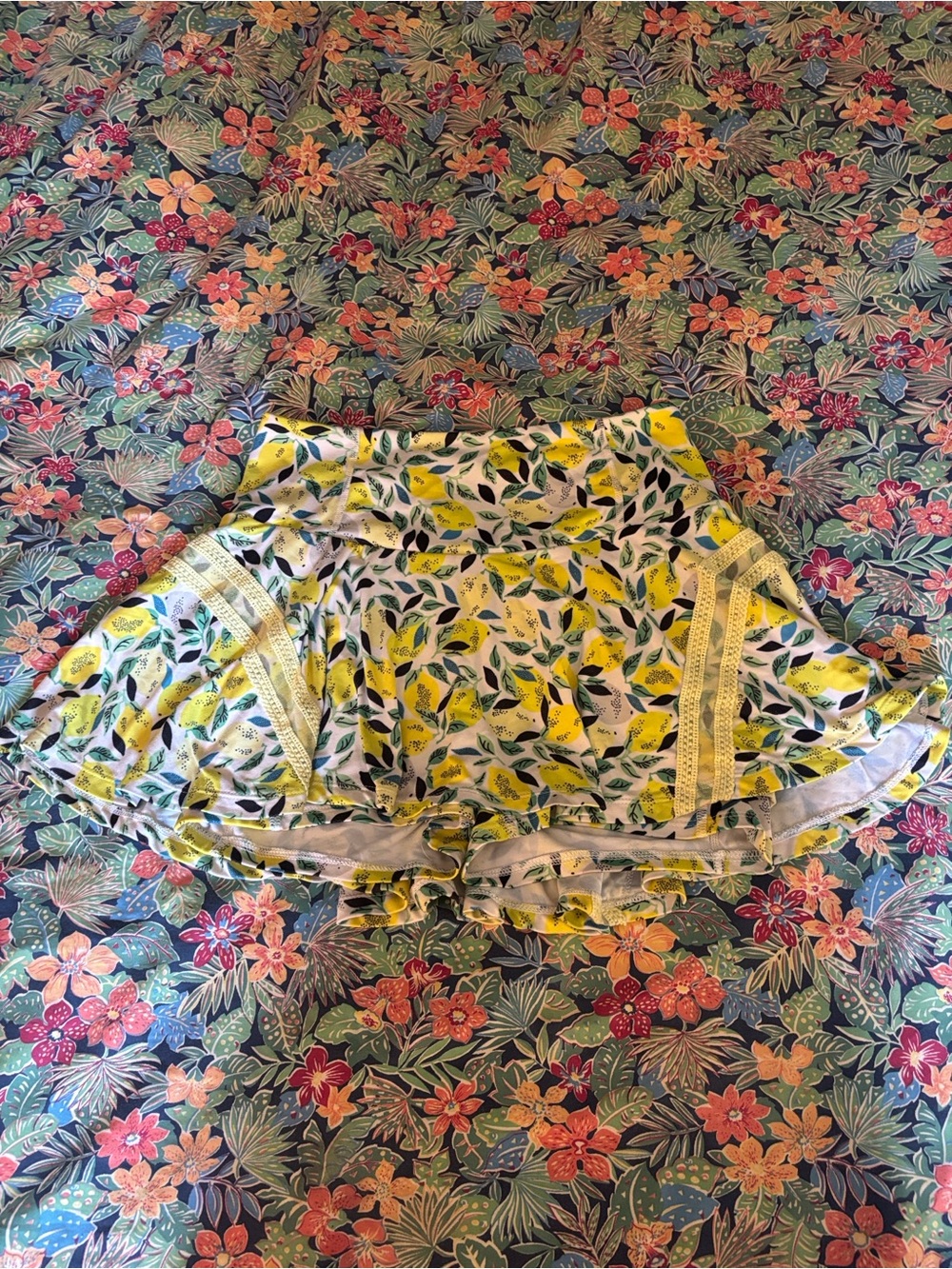 FP Movement by Free People Yellow Leaf-Print Circle Skirt